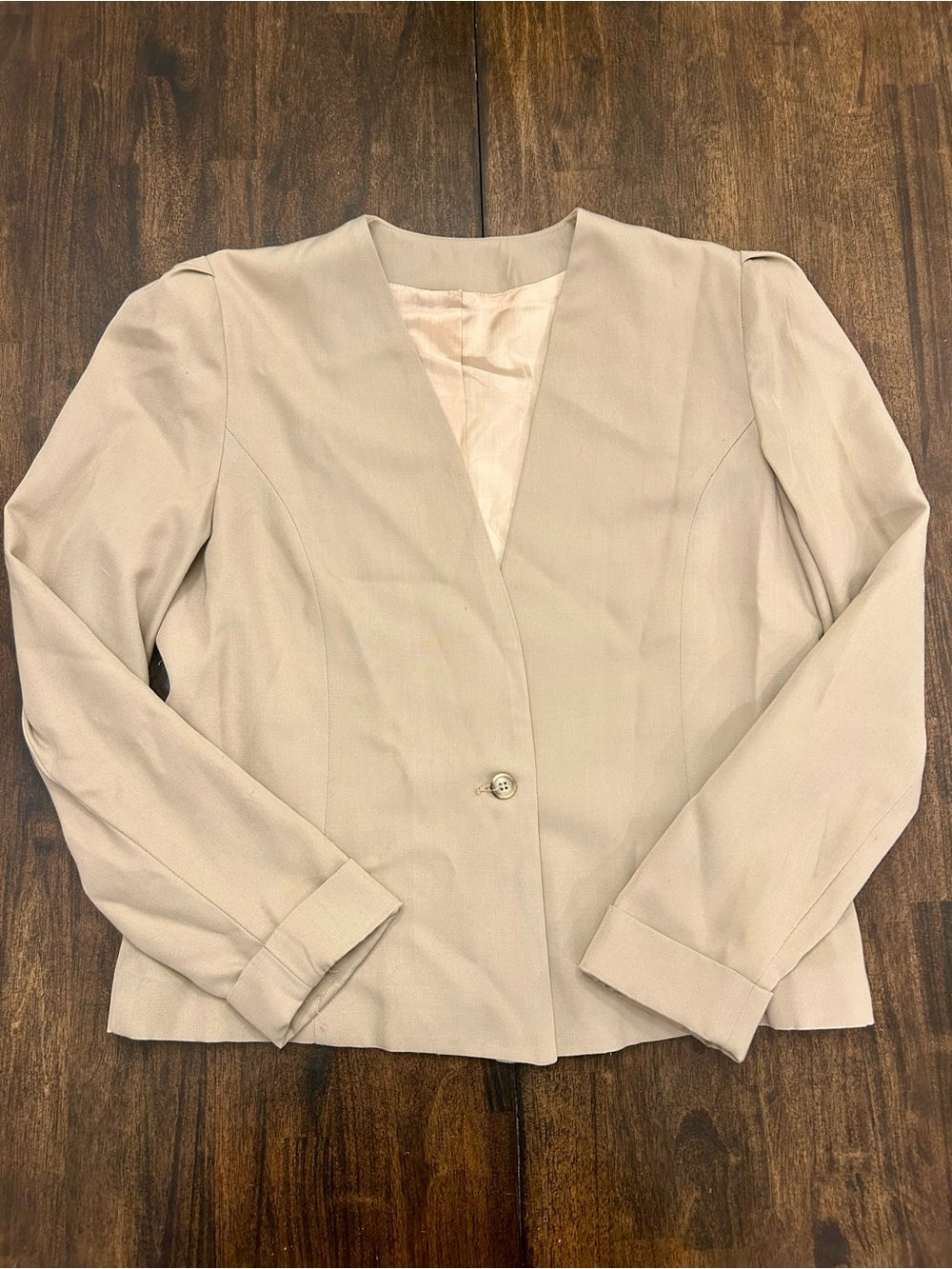 Isaac Hazan Women's Blazer in Beige Size 16